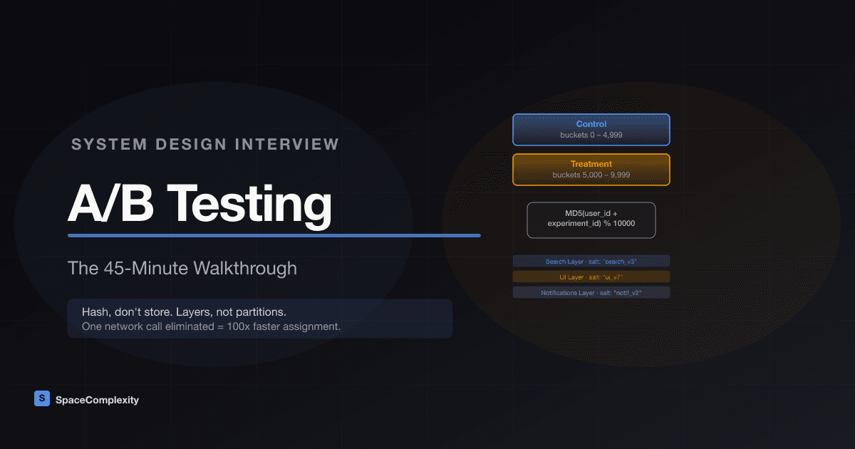A/B Testing System Design Interview: The 45-Minute Walkthrough