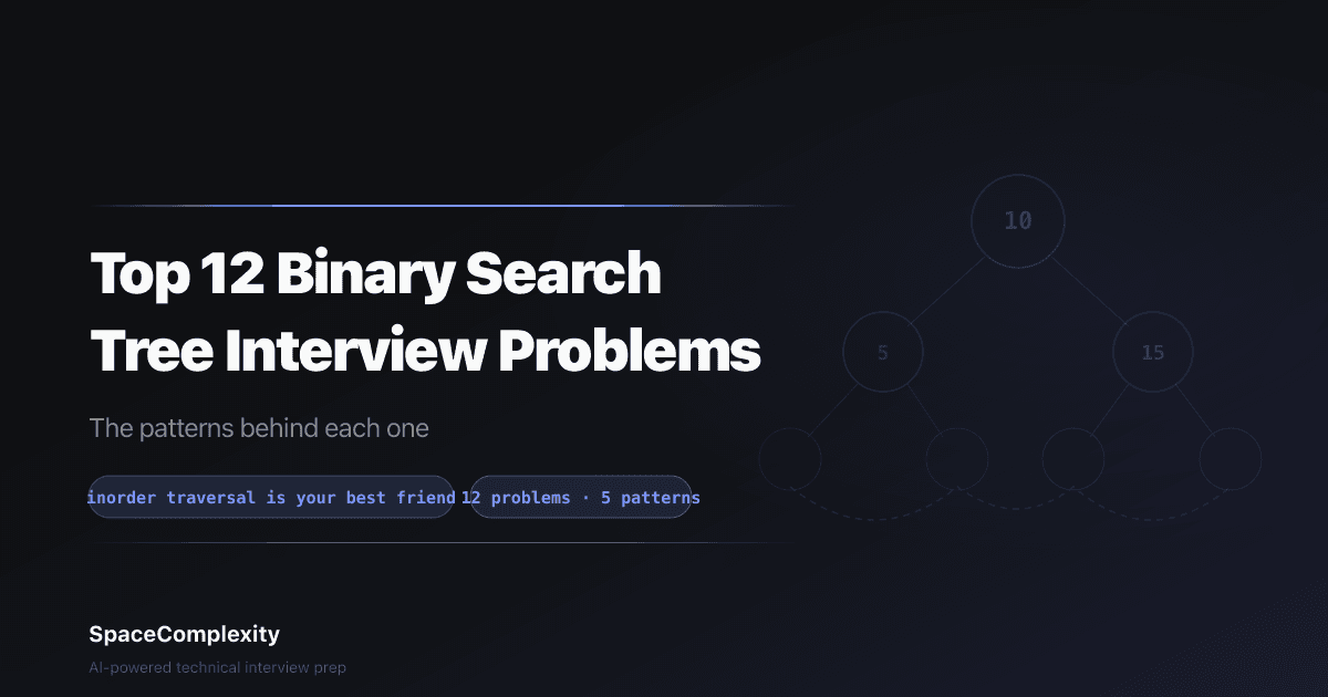 Top 12 Binary Search Tree Interview Problems: The Patterns Behind Each One