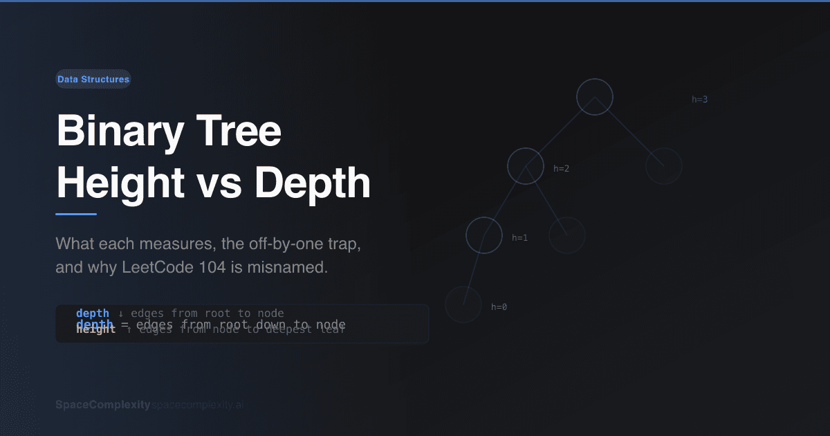Binary Tree Height vs Depth: What Each Measures and Why It Matters