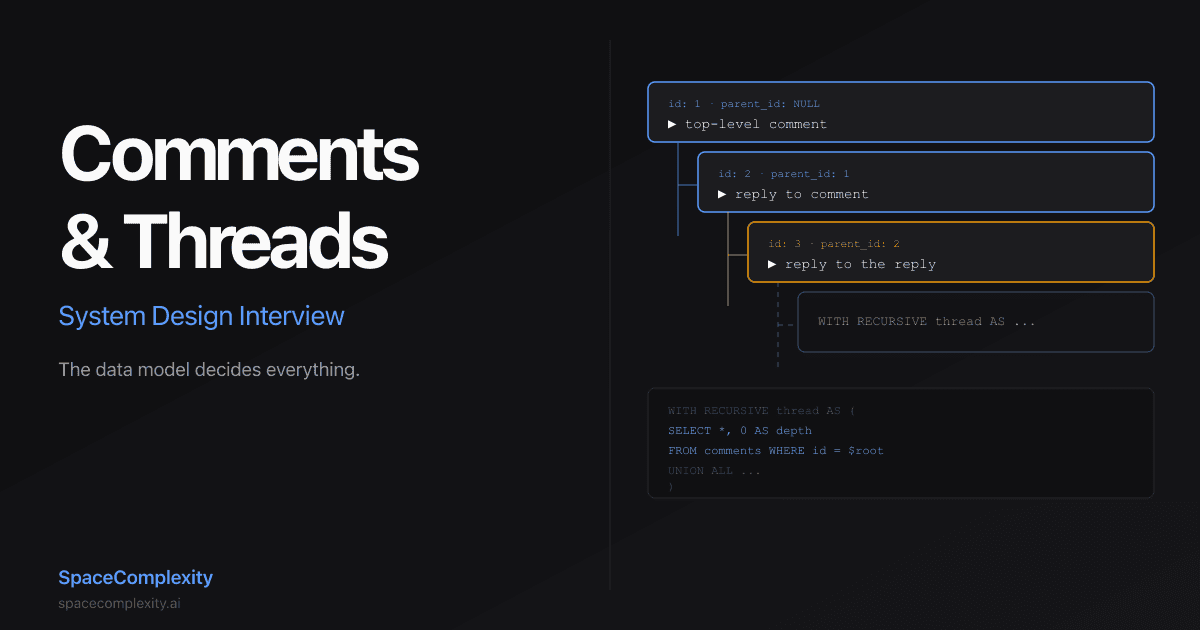 Comments and Threads System Design Interview: The Data Model Decides Everything