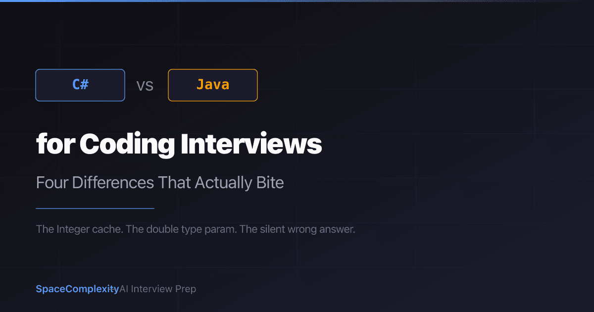 C# vs Java for Coding Interviews: Four Differences That Actually Bite
