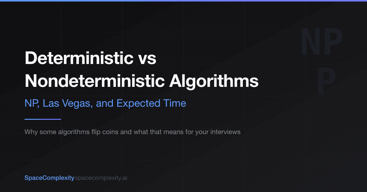 Deterministic vs Nondeterministic Algorithms: NP, Las Vegas, and Expected Time