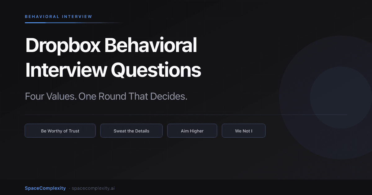 Dropbox Behavioral Interview Questions: Four Values, One Round That Decides
