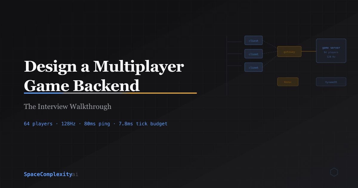 Design a Multiplayer Game Backend: The Interview Walkthrough