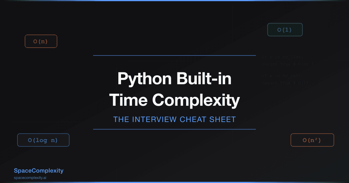 Python Built-in Time Complexity: The Interview Cheat Sheet