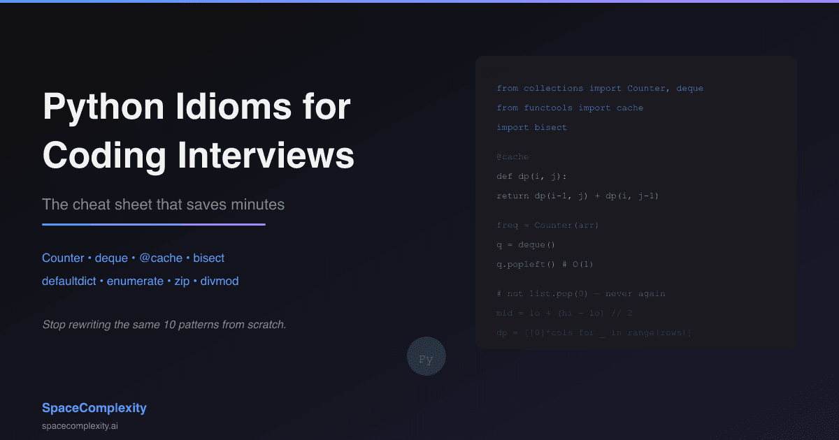 Python Idioms for Coding Interviews: The Cheat Sheet That Saves Minutes