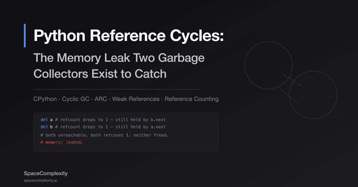 Python Reference Cycles: The Memory Leak Two Garbage Collectors Exist to Catch