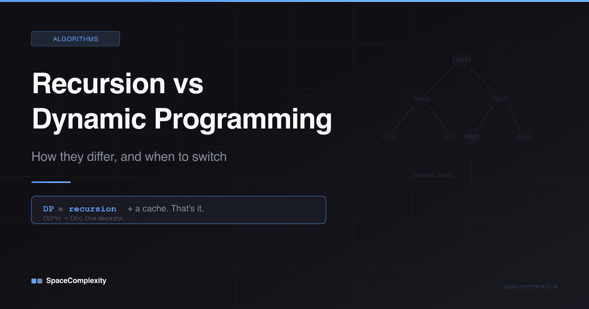 Recursion vs Dynamic Programming: How They Differ and When to Switch