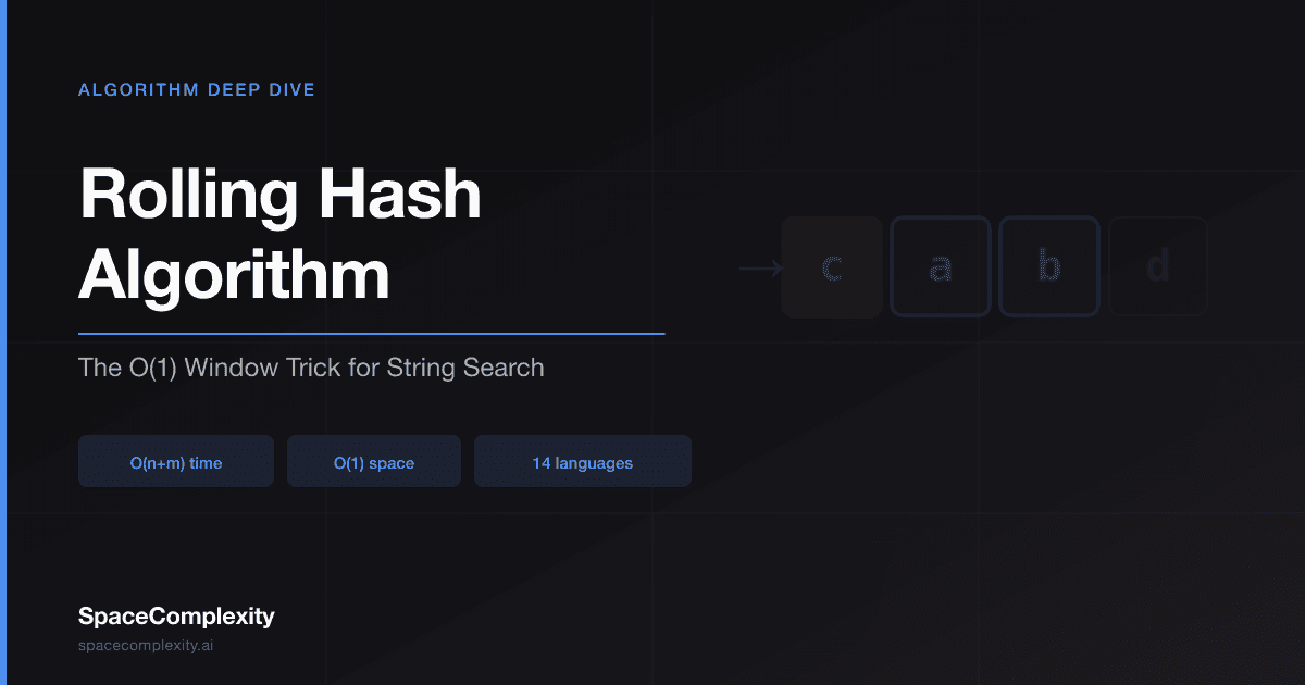 Rolling Hash Algorithm: The O(1) Window Trick for String Search