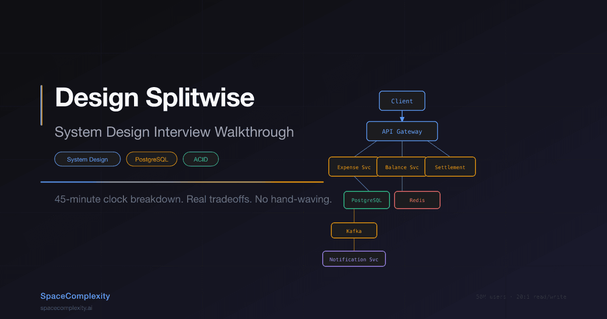 Design Splitwise: The System Design Interview Walkthrough