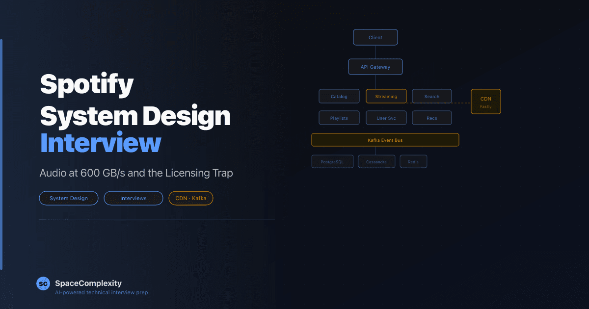 Spotify System Design Interview: Audio at 600 GB/s and the Licensing Trap