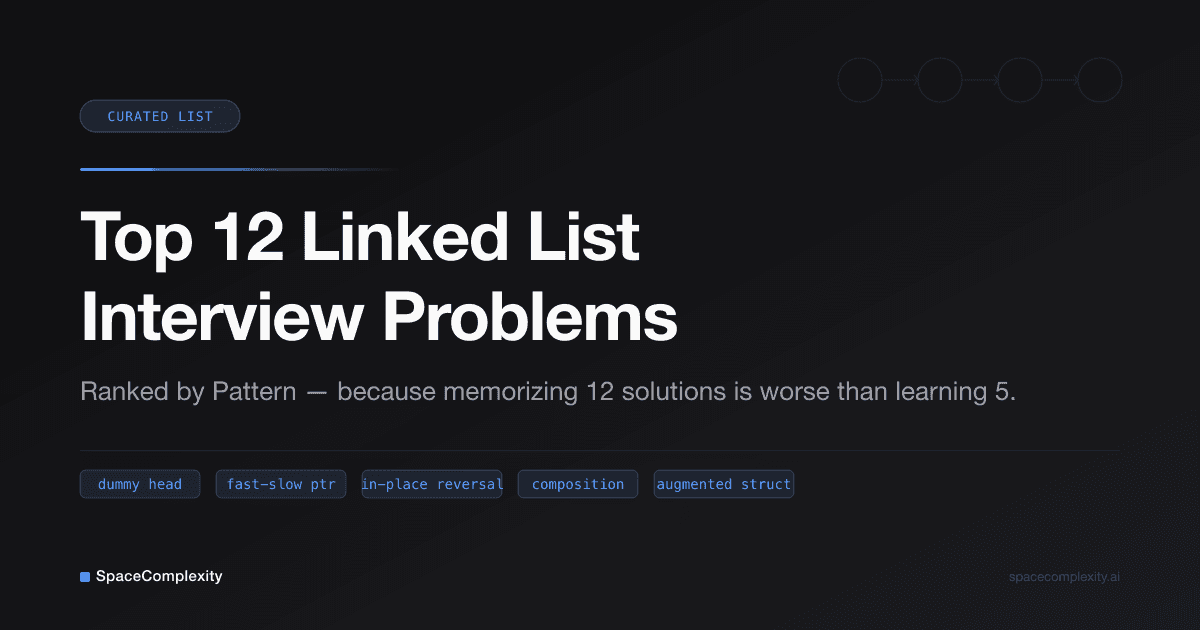 Top 12 Linked List Interview Problems, Ranked by Pattern