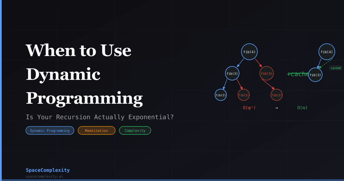 When to Use Dynamic Programming: Is Your Recursion Actually Exponential?