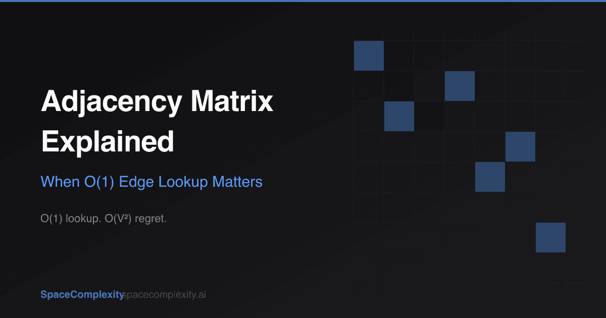 Adjacency Matrix Explained: When O(1) Edge Lookup Matters