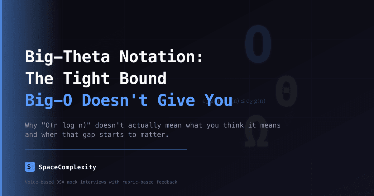 Big-Theta Notation: The Tight Bound Big-O Doesn't Give You