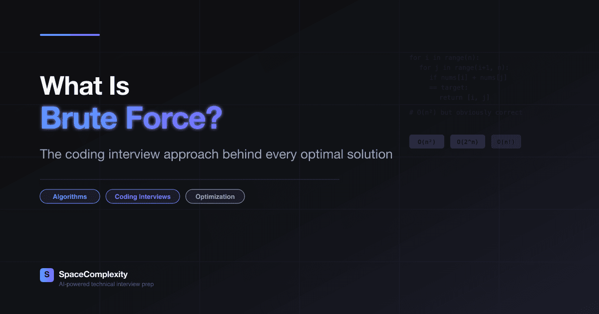 What Is Brute Force? The Coding Interview Approach Behind Every Optimal Solution