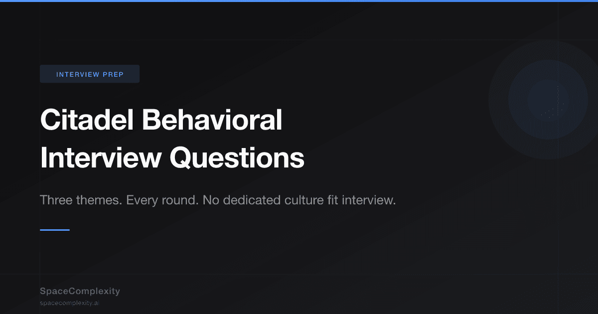 Citadel Behavioral Interview Questions: Three Themes, Every Answer