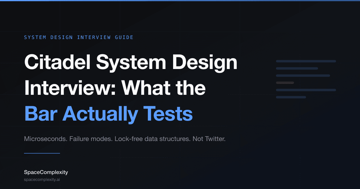 Citadel System Design Interview: What the Bar Actually Tests
