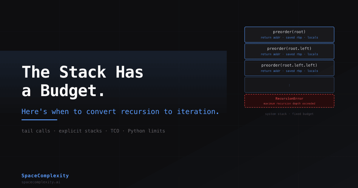 The Stack Has a Budget. Here's When to Convert Recursion to Iteration.
