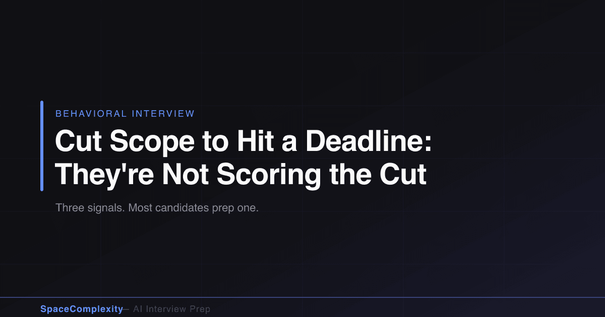 Cut Scope to Hit a Deadline Interview Question: They're Not Scoring the Cut