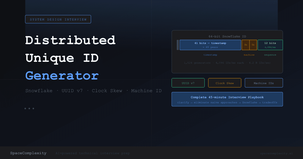 Design a Distributed Unique ID Generator: System Design Interview Guide