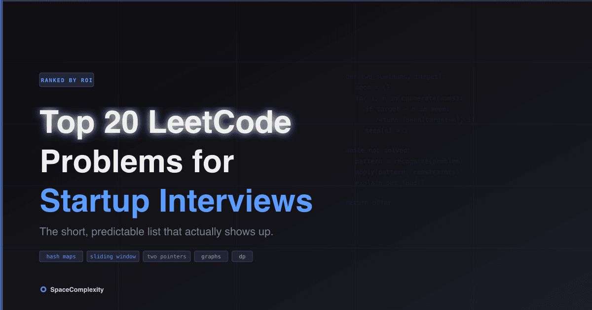 Top 20 LeetCode Problems for Startup Interviews, Ranked by ROI