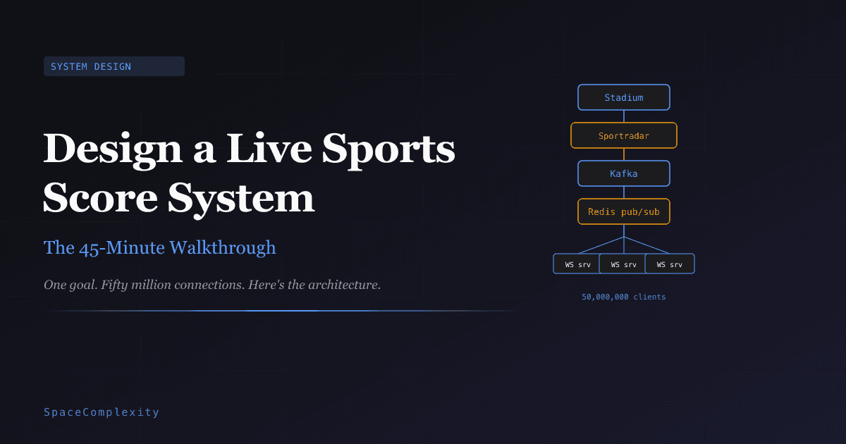Design a Live Sports Score System: The 45-Minute Walkthrough