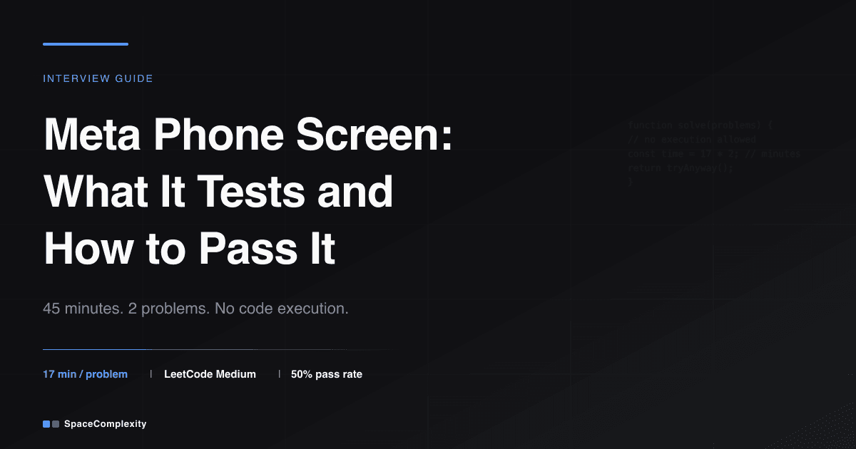 Meta Phone Screen: What It Tests and How to Pass It