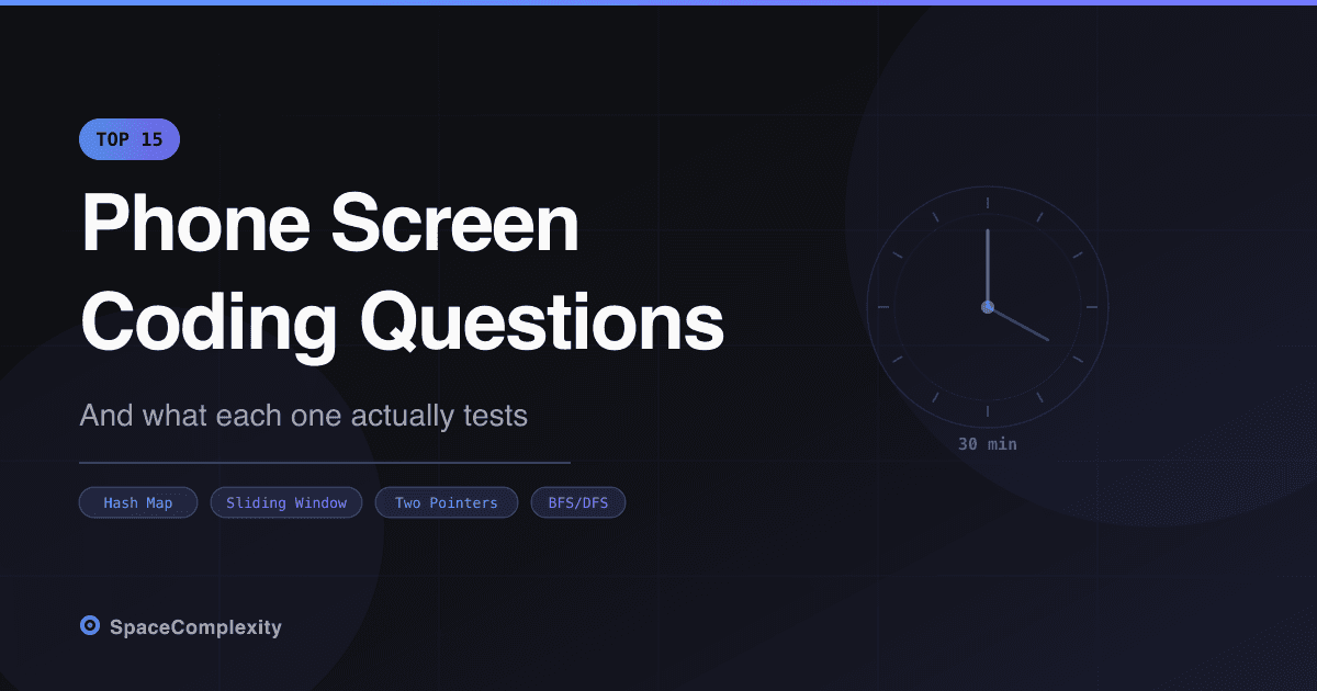 Top 15 Phone Screen Coding Questions (and What Each One Tests)