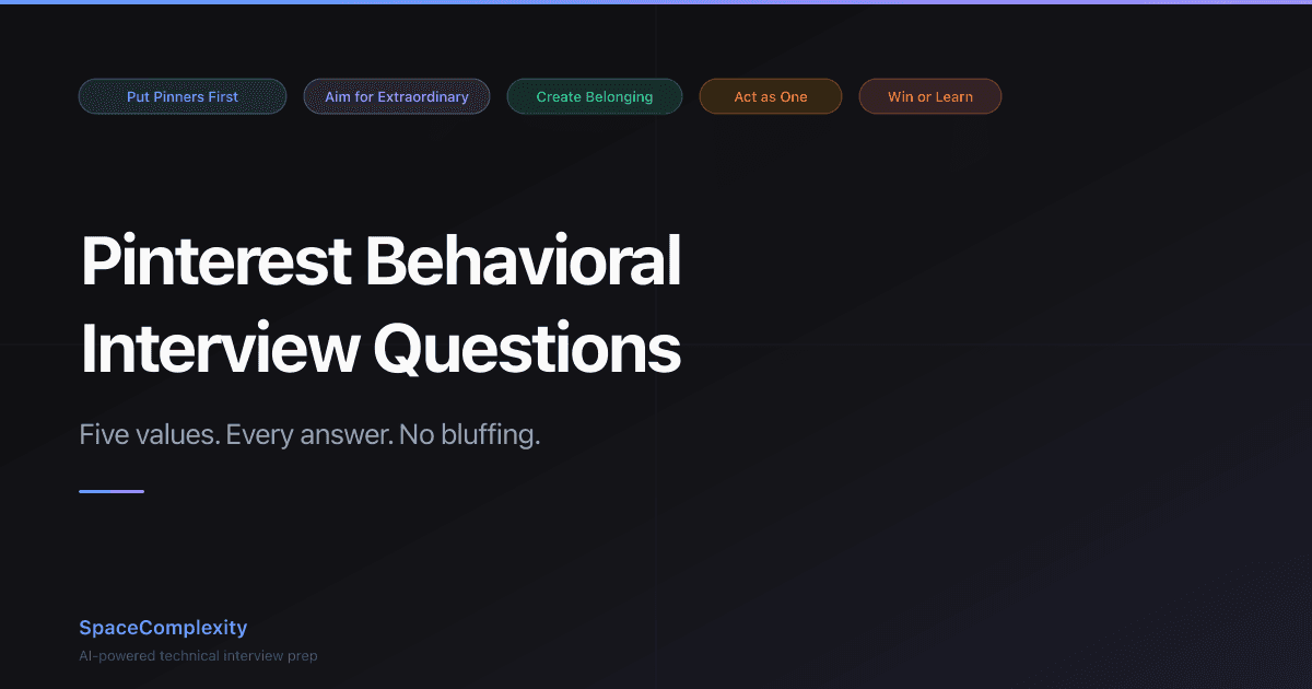 Pinterest Behavioral Interview Questions: Five Values, Every Answer