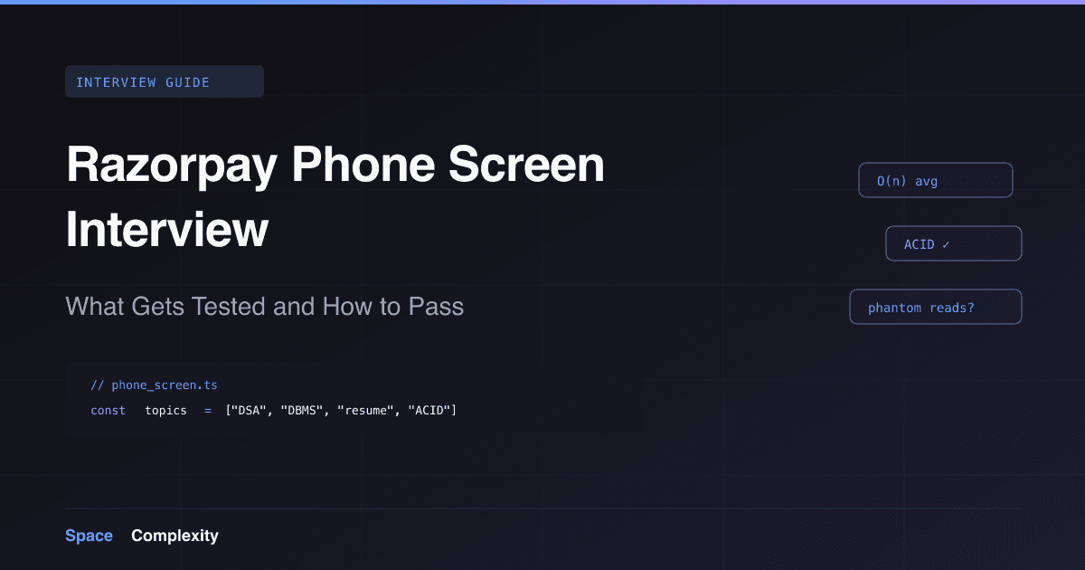 Razorpay Phone Screen Interview: What Gets Tested and How to Pass