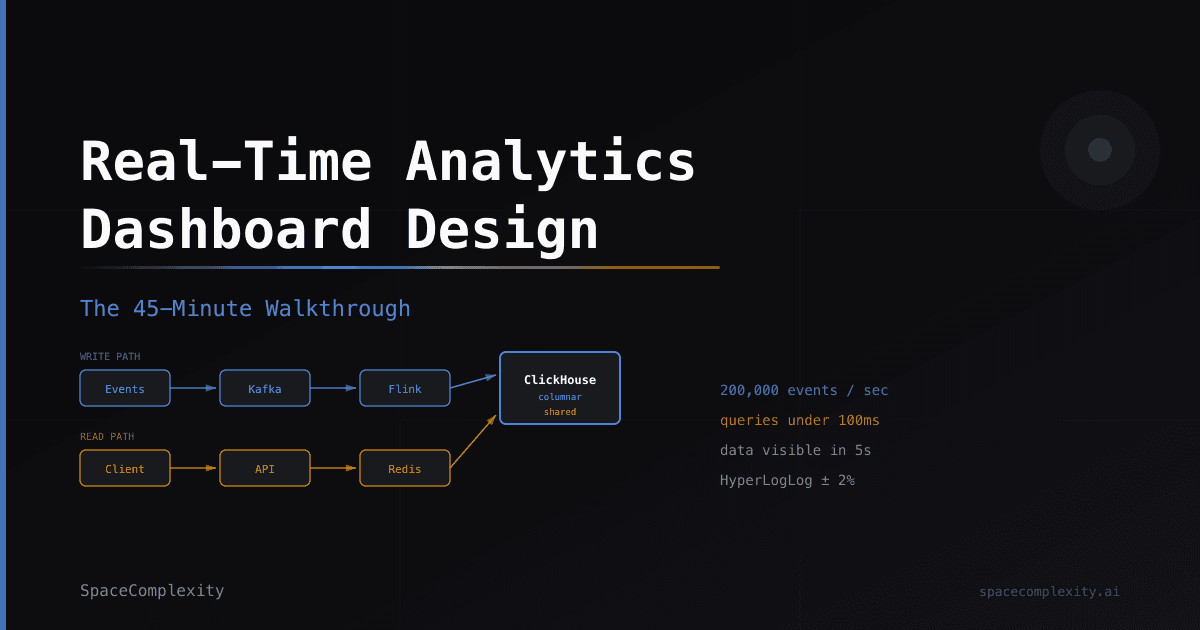 Design a Real-Time Analytics Dashboard: The 45-Minute Walkthrough