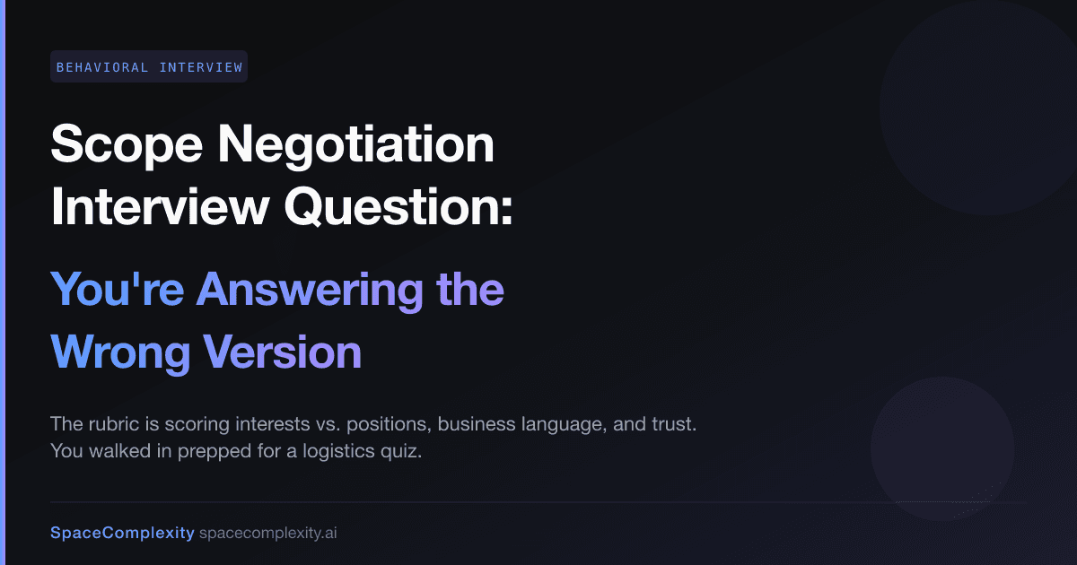 Scope Negotiation Interview Question: You're Answering the Wrong Version