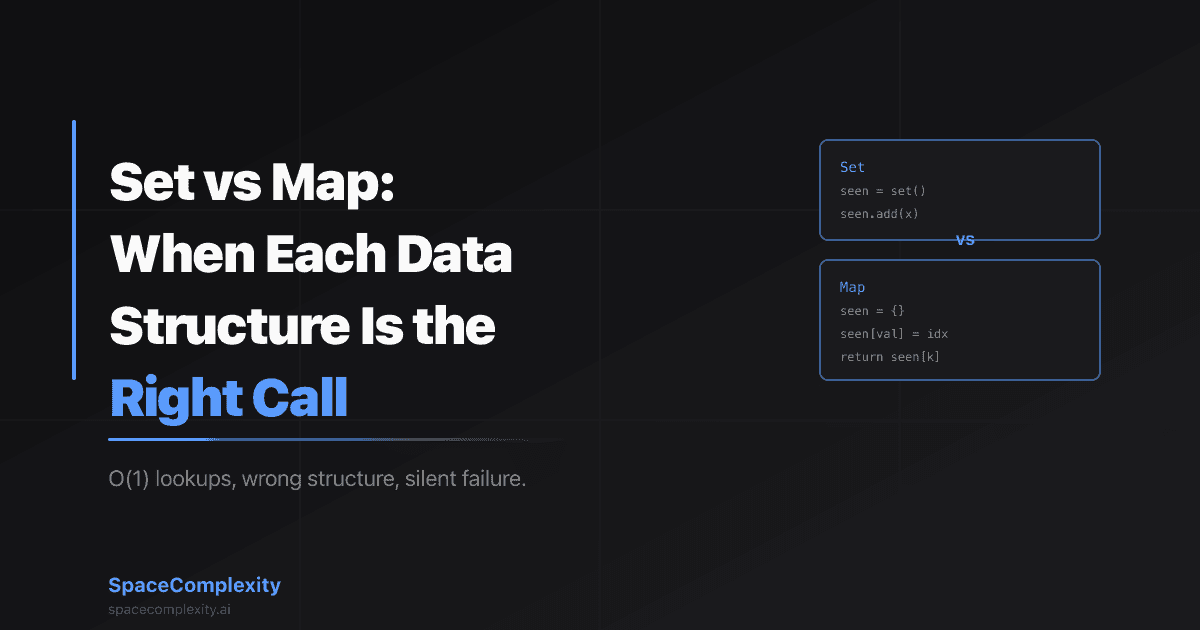 Set vs Map: When Each Data Structure Is the Right Call