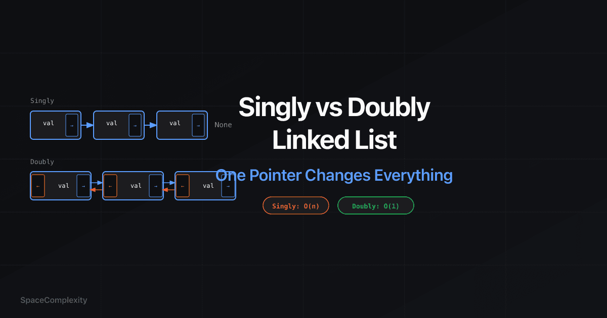 Singly vs Doubly Linked List: One Pointer Changes Everything