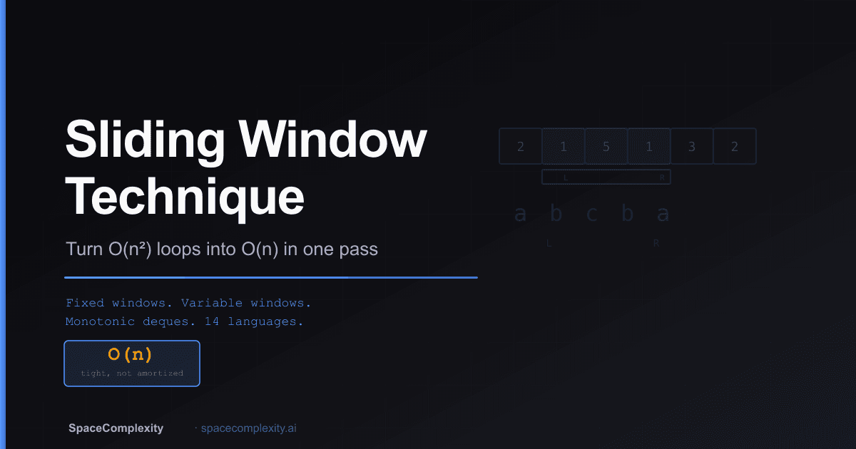 Sliding Window Technique: Turn O(n²) Loops into O(n) in One Pass
