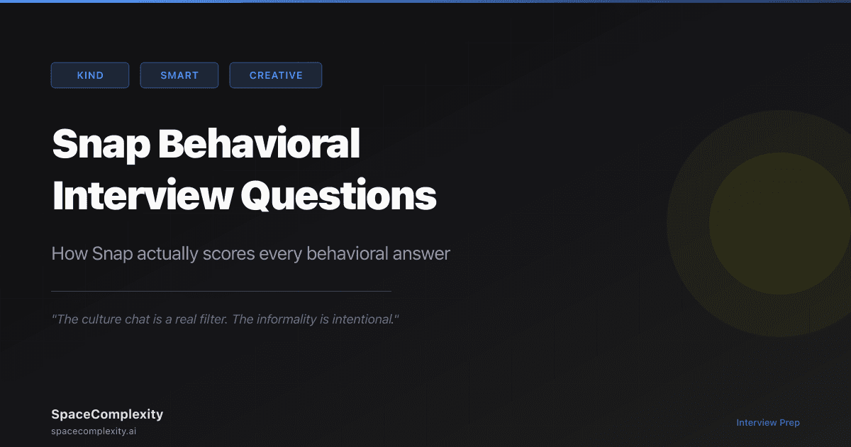 Snap Behavioral Interview Questions: Kind, Smart, Creative