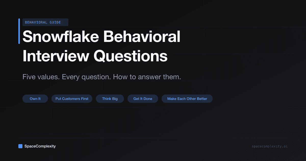Snowflake Behavioral Interview Questions: Five Values, Every Answer