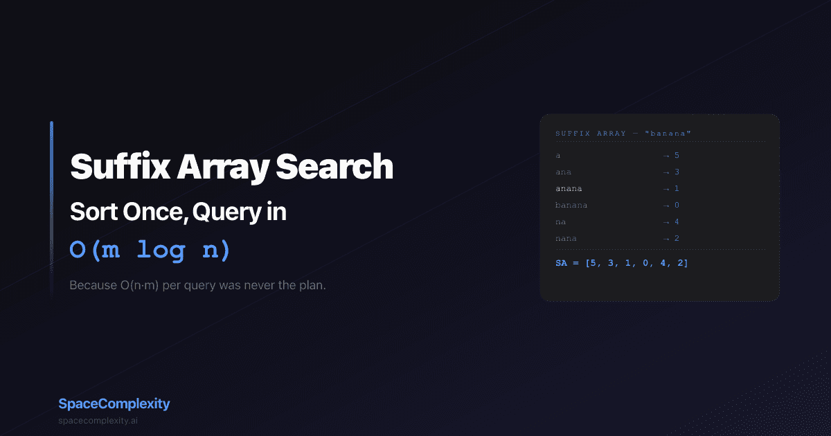 Suffix Array Search: Sort Once, Query in O(m log n)