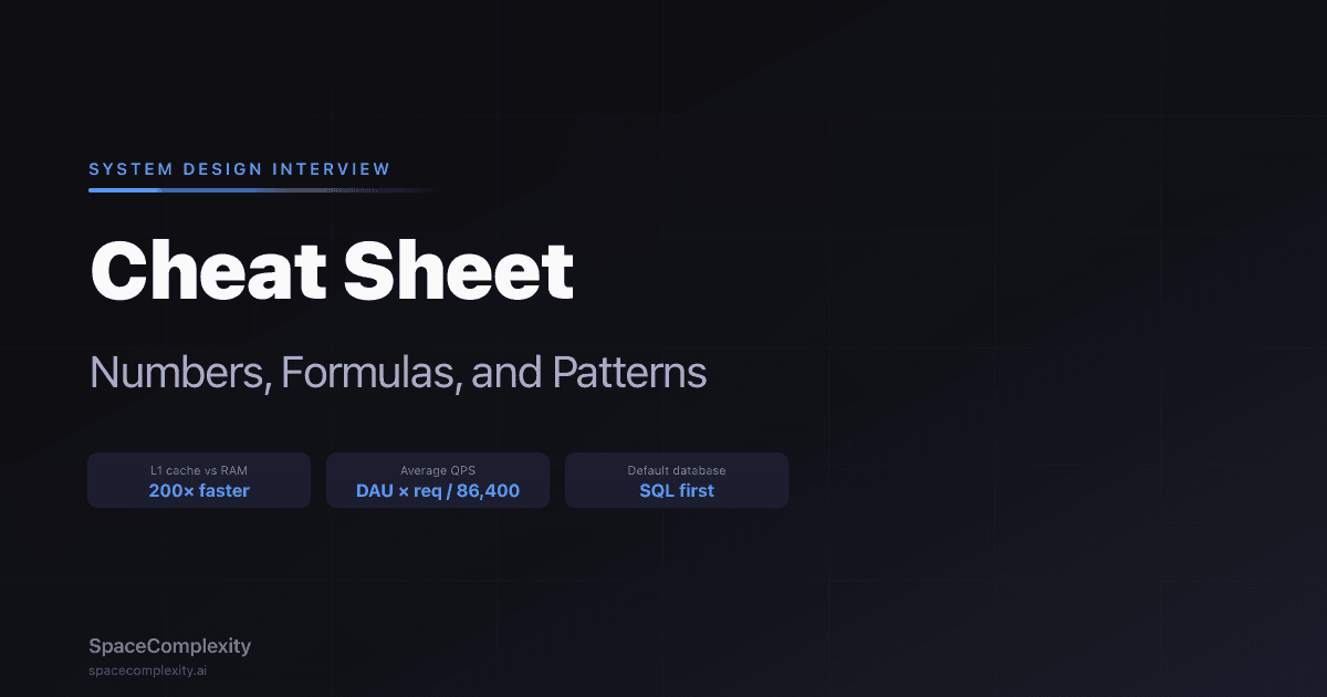 System Design Interview Cheat Sheet: Numbers, Formulas, and Patterns