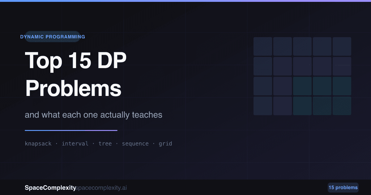 Top 15 Dynamic Programming Problems and What Each One Teaches