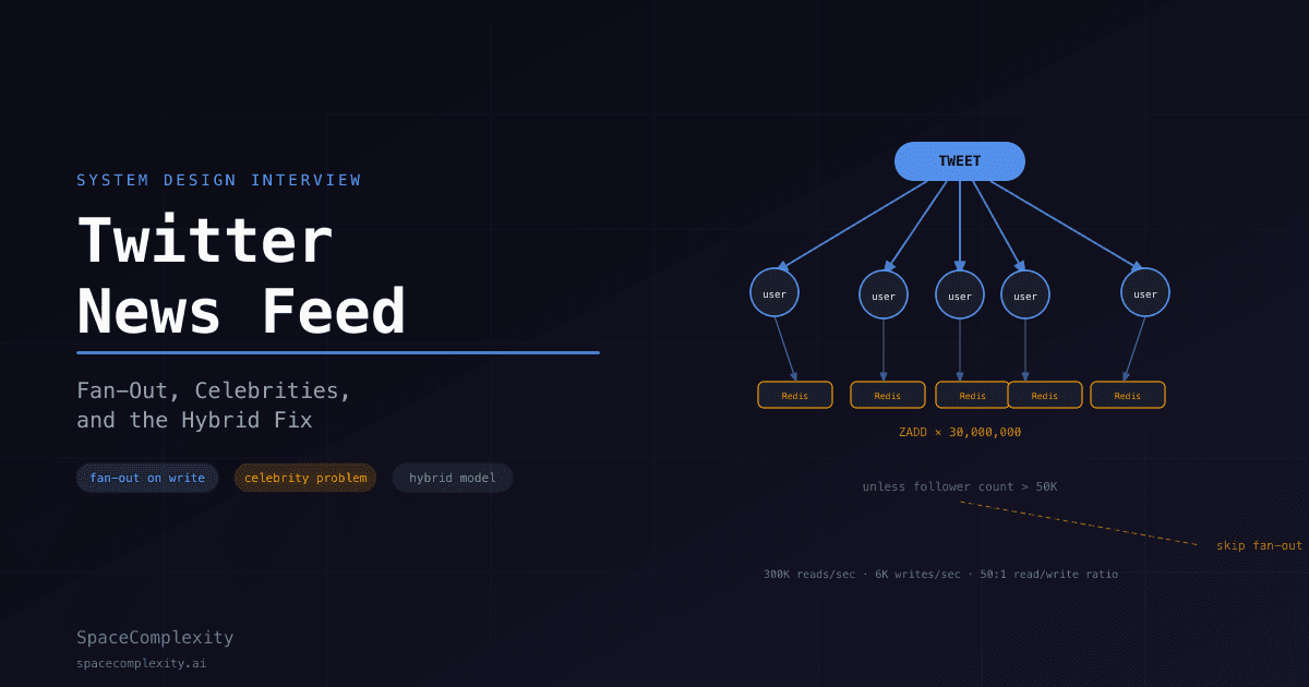 Twitter News Feed System Design Interview: Fan-Out, Celebrities, and the Hybrid Fix