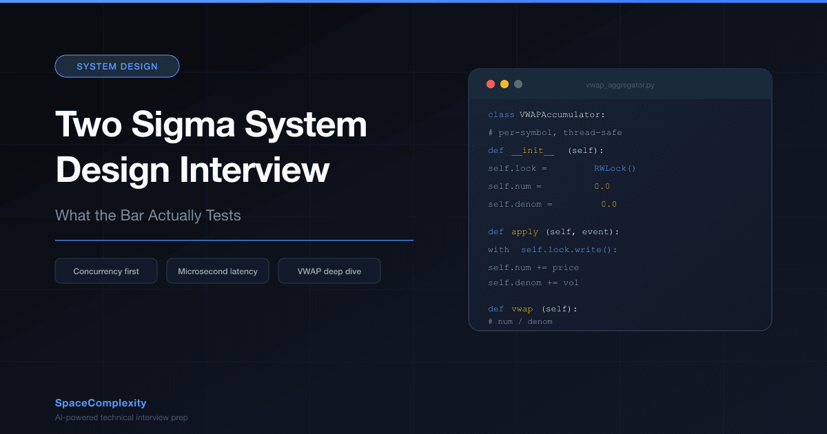 Two Sigma System Design Interview: What the Bar Actually Tests