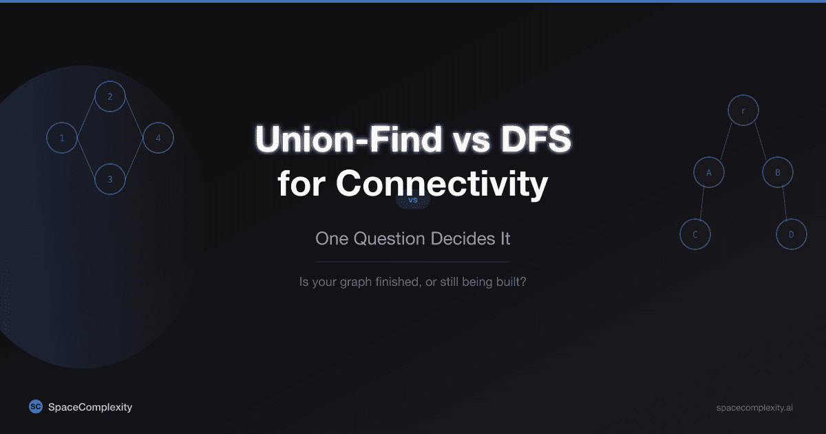 Union-Find vs DFS for Connectivity: One Question Decides It