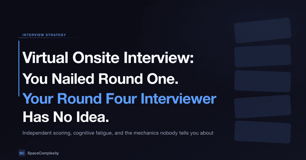Virtual Onsite Interview: You Nailed Round One. Your Round Four Interviewer Has No Idea.